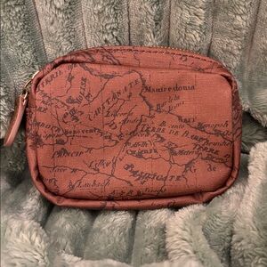 PATRICIA NASH PIPER COATED RUST RIOT WORLD MAP COSMETIC PURSE